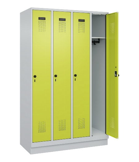 C+P Spind Evolo PLUS 049020-20 mit Sockel 2 Abt. 300mm Zylinderschloss (HxBxT) 1950x600x500mm 7035/7016