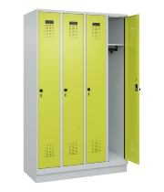C+P Spind Evolo PLUS 049020-20 mit Sockel 2 Abt. 300mm Zylinderschloss (HxBxT) 1950x600x500mm 7035/7016