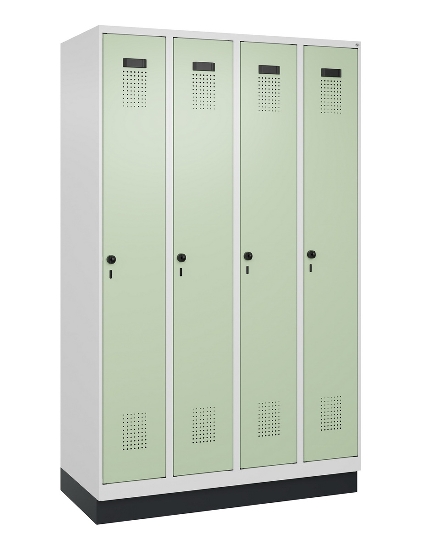C+P Spind Evolo PLUS 049020-20 mit Sockel 2 Abt. 300mm Zylinderschloss (HxBxT) 1950x600x500mm 7035/7016