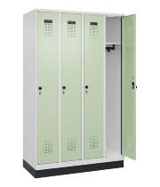 C+P Spind Evolo PLUS 049020-20 mit Sockel 2 Abt. 300mm Zylinderschloss (HxBxT) 1950x600x500mm 7035/7016