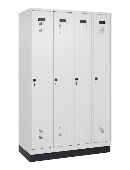 C+P Spind Evolo PLUS 049020-20 mit Sockel 2 Abt. 300mm Zylinderschloss (HxBxT) 1950x600x500mm 7035/7016