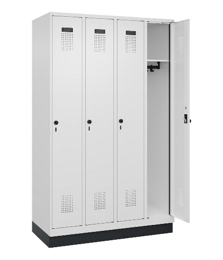 C+P Spind Evolo PLUS 049020-20 mit Sockel 2 Abt. 300mm Zylinderschloss (HxBxT) 1950x600x500mm 7035/7016