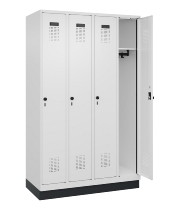 C+P Spind Evolo PLUS 049020-20 mit Sockel 2 Abt. 300mm Zylinderschloss (HxBxT) 1950x600x500mm 7035/7016