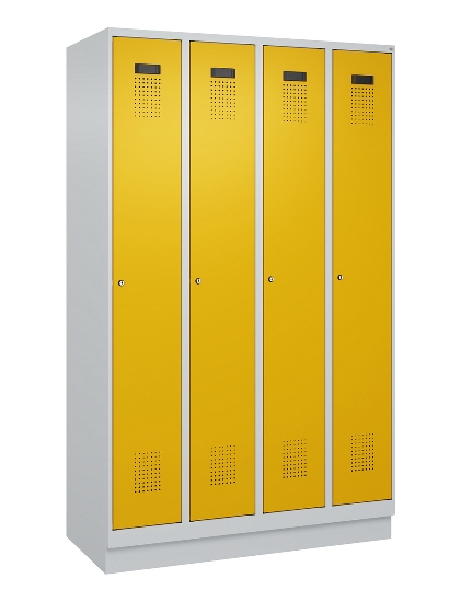 C+P Spind Evolo PLUS 049020-20 mit Sockel 2 Abt. 300mm Zylinderschloss (HxBxT) 1950x600x500mm 7035/7016