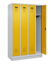C+P Spind Evolo PLUS 049020-20 mit Sockel 2 Abt. 300mm Zylinderschloss (HxBxT) 1950x600x500mm 7035/7016