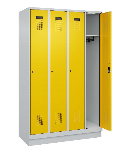 C+P Spind Evolo PLUS 049020-20 mit Sockel 2 Abt. 300mm Zylinderschloss (HxBxT) 1950x600x500mm 7035/7016