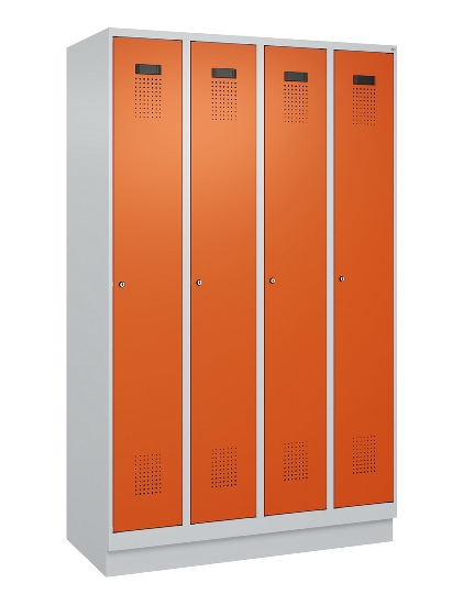 C+P Spind Evolo PLUS 049020-20 mit Sockel 2 Abt. 300mm Zylinderschloss (HxBxT) 1950x600x500mm 7035/7016