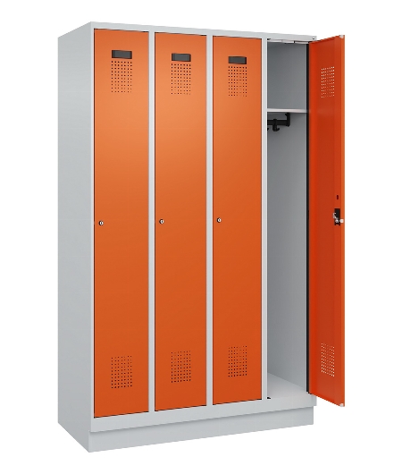 C+P Spind Evolo PLUS 049020-20 mit Sockel 2 Abt. 300mm Zylinderschloss (HxBxT) 1950x600x500mm 7035/7016