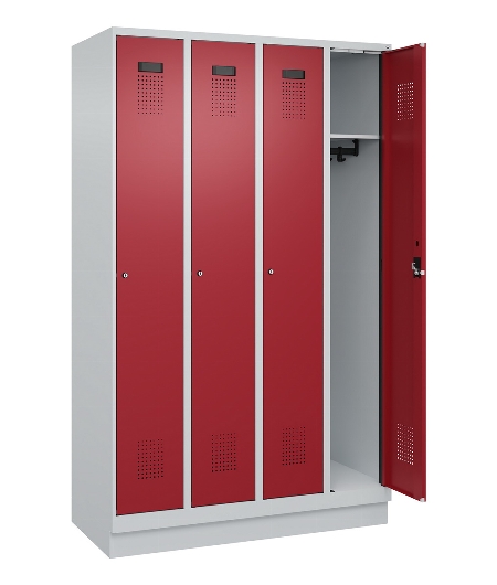 C+P Spind Evolo PLUS 049020-20 mit Sockel 2 Abt. 300mm Zylinderschloss (HxBxT) 1950x600x500mm 7035/7016
