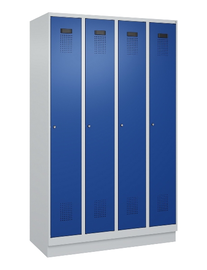 C+P Spind Evolo PLUS 049020-20 mit Sockel 2 Abt. 300mm Zylinderschloss (HxBxT) 1950x600x500mm 7035/7016