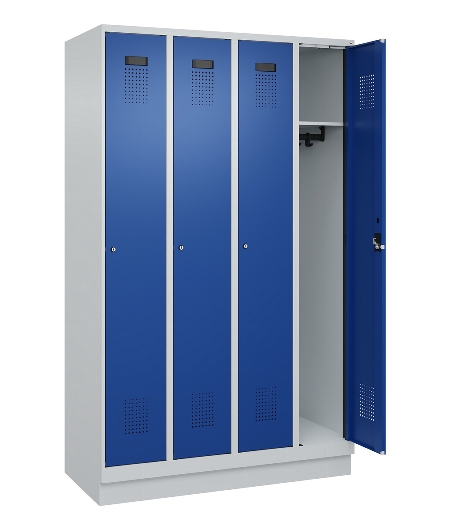 C+P Spind Evolo PLUS 049020-20 mit Sockel 2 Abt. 300mm Zylinderschloss (HxBxT) 1950x600x500mm 7035/7016
