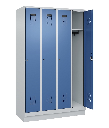 C+P Spind Evolo PLUS 049020-20 mit Sockel 2 Abt. 300mm Zylinderschloss (HxBxT) 1950x600x500mm 7035/7016
