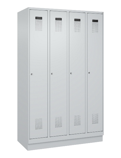 C+P Spind Evolo PLUS 049020-20 mit Sockel 2 Abt. 300mm Zylinderschloss (HxBxT) 1950x600x500mm 7035/7016