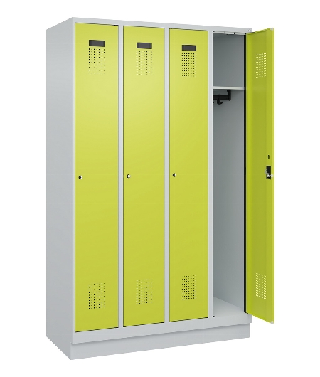C+P Spind Evolo PLUS 049020-20 mit Sockel 2 Abt. 300mm Zylinderschloss (HxBxT) 1950x600x500mm 7035/7016