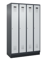 C+P Spind Evolo PLUS 049020-20 mit Sockel 2 Abt. 300mm Zylinderschloss (HxBxT) 1950x600x500mm 7035/7016