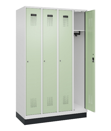 C+P Spind Evolo PLUS 049020-20 mit Sockel 2 Abt. 300mm Zylinderschloss (HxBxT) 1950x600x500mm 7035/7016