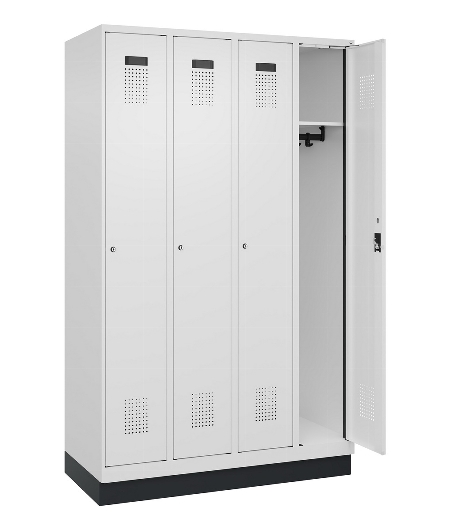 C+P Spind Evolo PLUS 049020-20 mit Sockel 2 Abt. 300mm Zylinderschloss (HxBxT) 1950x600x500mm 7035/7016
