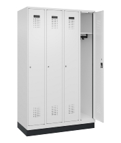 C+P Spind Evolo PLUS 049020-40 mit Sockel 4 Abt. 300mm Zylinderschloss (HxBxT) 1950x1200x500mm 9016/9016