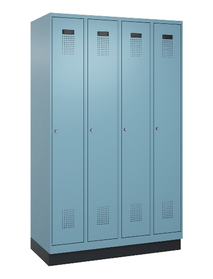C+P Spind Evolo PLUS 049020-22 mit Sockel 2 Abteile 400mm Zylinderschloss (HxBxT) 1950x800x500mm 1023/1023