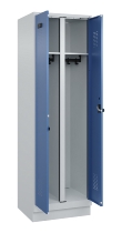 C+P Schwarz-Weiß-Spind Evolo PLUS 049022-20 mit Sockel 2 Abt.300mm Drehriegel (HxBxT) 1850x600x500mm 7016/7035