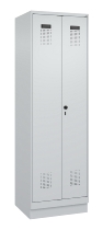 C+P Schwarz-Weiß-Spind Evolo PLUS 049022-20 mit Sockel 2 Abt.300mm Drehriegel (HxBxT) 1850x600x500mm 7016/7035