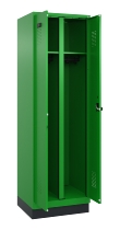 C+P Schwarz-Weiß-Spind Evolo PLUS 049012-20 mit Füßen 2 Abt.300mm Zylinder (HxBxT) 1850x600x500mm 0010/0010