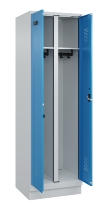 C+P Schwarz-Weiß-Spind Evolo PLUS 049022-20 mit Sockel 2 Abt.300mm Drehriegel (HxBxT) 1850x600x500mm 7016/7035
