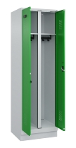C+P Schwarz-Weiß-Spind Evolo PLUS 049022-20 mit Sockel 2 Abt.300mm Drehriegel (HxBxT) 1850x600x500mm 7016/7035