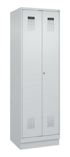 C+P Schwarz-Weiß-Spind Evolo PLUS 049022-20 mit Sockel 2 Abt.300mm Drehriegel (HxBxT) 1850x600x500mm 7016/7035