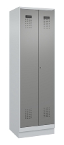 C+P Schwarz-Weiß-Spind Evolo PLUS 049022-20 mit Sockel 2 Abt.300mm Drehriegel (HxBxT) 1850x600x500mm 7016/7035