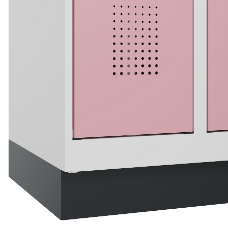 C+P Schwarz-Weiß-Spind Evolo PLUS 049022-20 mit Sockel 2 Abt.300mm Drehriegel (HxBxT) 1850x600x500mm 7016/7035