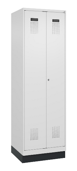C+P Schwarz-Weiß-Spind Evolo PLUS 049022-20 mit Sockel 2 Abt.300mm Drehriegel (HxBxT) 1850x600x500mm 7016/7035