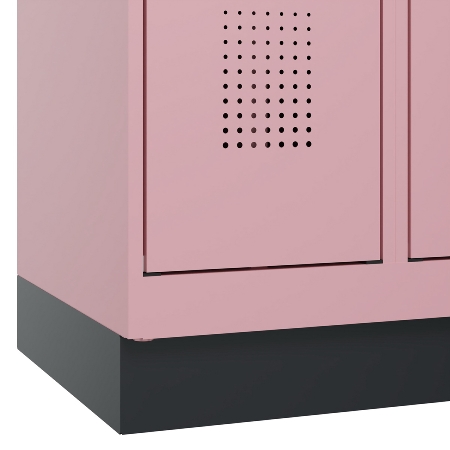 C+P Schwarz-Weiß-Spind Evolo PLUS 049012-20 mit Füßen 2 Abt.300mm Zylinder (HxBxT) 1850x600x500mm 0010/0010