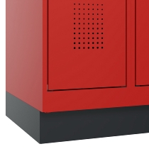 C+P Schwarz-Weiß-Spind Evolo PLUS 049012-20 mit Füßen 2 Abt.300mm Zylinder (HxBxT) 1850x600x500mm 0010/0010