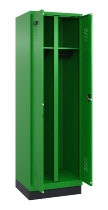 C+P Schwarz-Weiß-Spind Evolo PLUS 049012-20 mit Füßen 2 Abt.300mm Zylinder (HxBxT) 1850x600x500mm 0010/0010