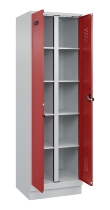 C+P Wäsche-Spind Evolo PLUS 049012-22B mit Füßen 2 Abt.je 400mm Zylinder (HxBxT) 1950x800x500mm 7035/3000