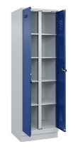 C+P Wäsche-Spind Evolo PLUS 049012-22B mit Füßen 2 Abt.je 400mm Zylinder (HxBxT) 1950x800x500mm 7035/3000