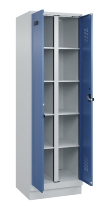 C+P Wäsche-Spind Evolo PLUS 049012-22B mit Füßen 2 Abt.je 400mm Zylinder (HxBxT) 1950x800x500mm 7035/3000