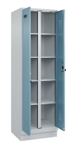 C+P Wäsche-Spind Evolo PLUS 049012-22B mit Füßen 2 Abt.je 400mm Zylinder (HxBxT) 1950x800x500mm 7035/3000