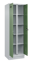 C+P Wäsche-Spind Evolo PLUS 049012-22B mit Füßen 2 Abt.je 400mm Zylinder (HxBxT) 1950x800x500mm 7035/3000