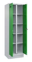 C+P Wäsche-Spind Evolo PLUS 049012-22B mit Füßen 2 Abt.je 400mm Zylinder (HxBxT) 1950x800x500mm 7035/3000