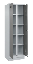 C+P Wäsche-Spind Evolo PLUS 049012-22B mit Füßen 2 Abt.je 400mm Zylinder (HxBxT) 1950x800x500mm 7035/3000