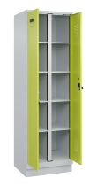 C+P Wäsche-Spind Evolo PLUS 049012-22B mit Füßen 2 Abt.je 400mm Zylinder (HxBxT) 1950x800x500mm 7035/3000