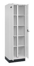 C+P Wäsche-Spind Evolo PLUS 049012-22B mit Füßen 2 Abt.je 400mm Zylinder (HxBxT) 1950x800x500mm 7035/3000