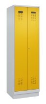C+P Wäsche-Spind Evolo PLUS 049012-22B mit Füßen 2 Abt.je 400mm Zylinder (HxBxT) 1950x800x500mm 7035/3000