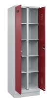 C+P Wäsche-Spind Evolo PLUS 049012-22B mit Füßen 2 Abt.je 400mm Zylinder (HxBxT) 1950x800x500mm 7035/3000