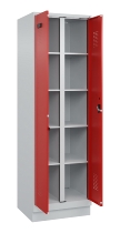 C+P Wäsche-Spind Evolo PLUS 049012-22B mit Füßen 2 Abt.je 400mm Zylinder (HxBxT) 1950x800x500mm 7035/3000