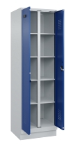 C+P Wäsche-Spind Evolo PLUS 049012-22B mit Füßen 2 Abt.je 400mm Zylinder (HxBxT) 1950x800x500mm 7035/3000