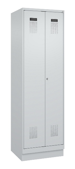 C+P Wäsche-Spind Evolo PLUS 049012-22B mit Füßen 2 Abt.je 400mm Zylinder (HxBxT) 1950x800x500mm 7035/3000