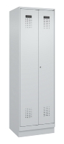 C+P Wäsche-Spind Evolo PLUS 049012-22B mit Füßen 2 Abt.je 400mm Zylinder (HxBxT) 1950x800x500mm 7035/3000